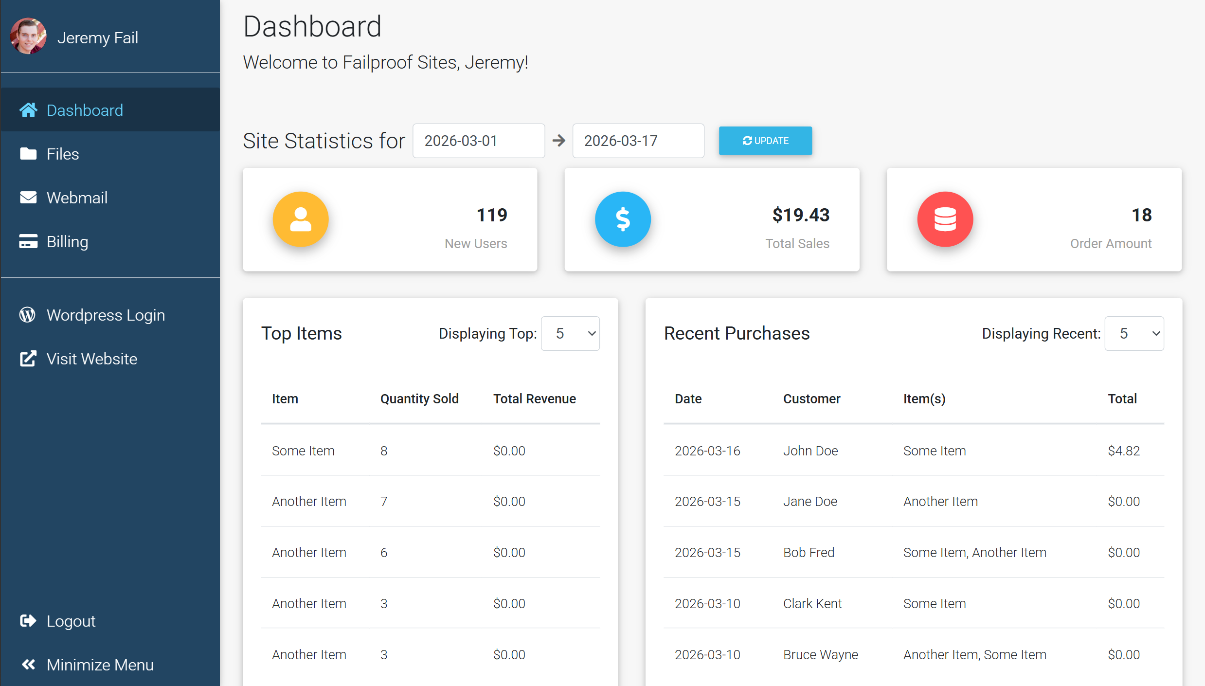 Failproof Sites Screenshot